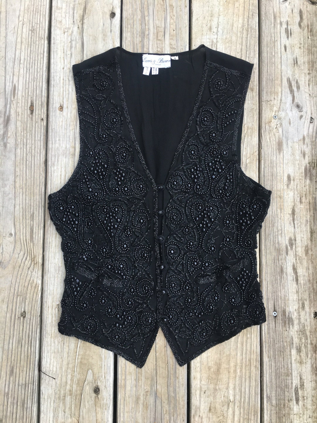 1980s Vintage Eaves & Brown London Ladies Evening Vest. Black - Etsy