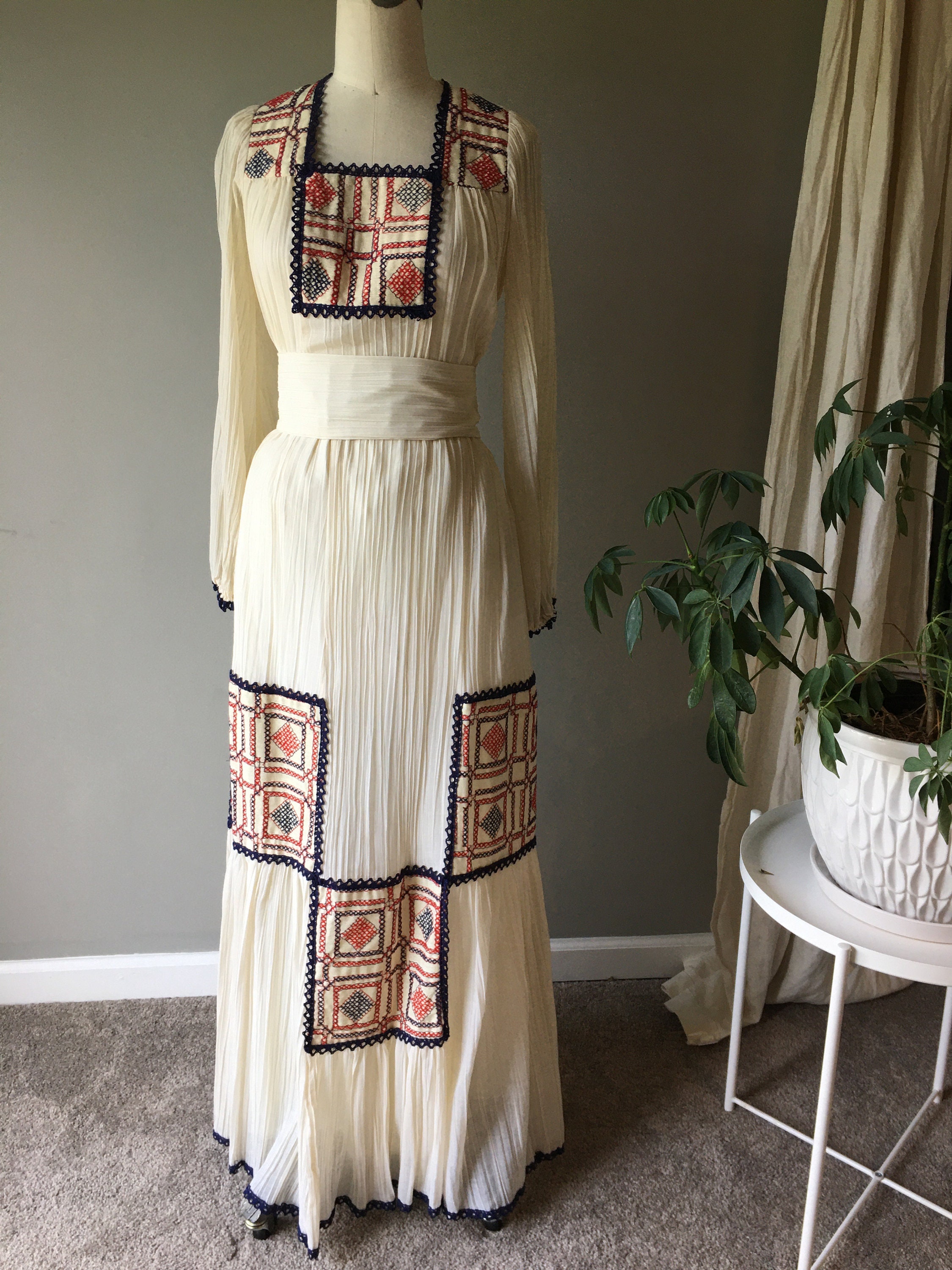 1970s Chessa Davis Bohemian Skirt Set. Blouse Skirt & Sash | Etsy