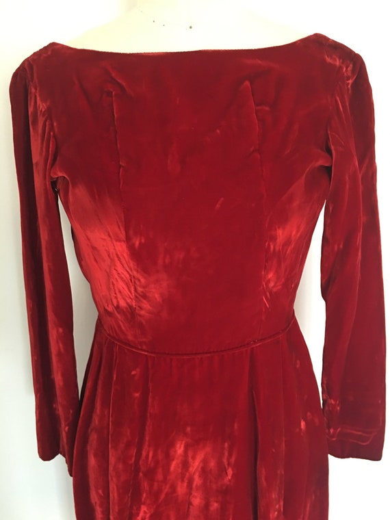 vintage red velvet dress