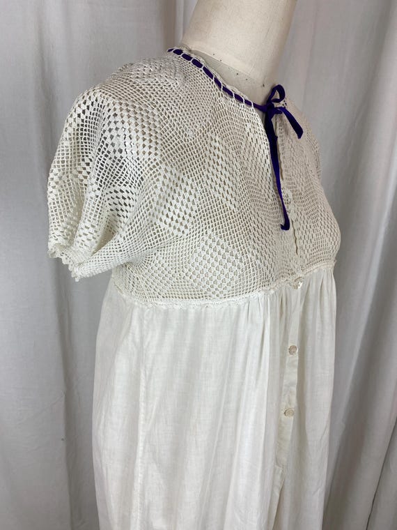 1930s Handmade Ivory Crochet Dress