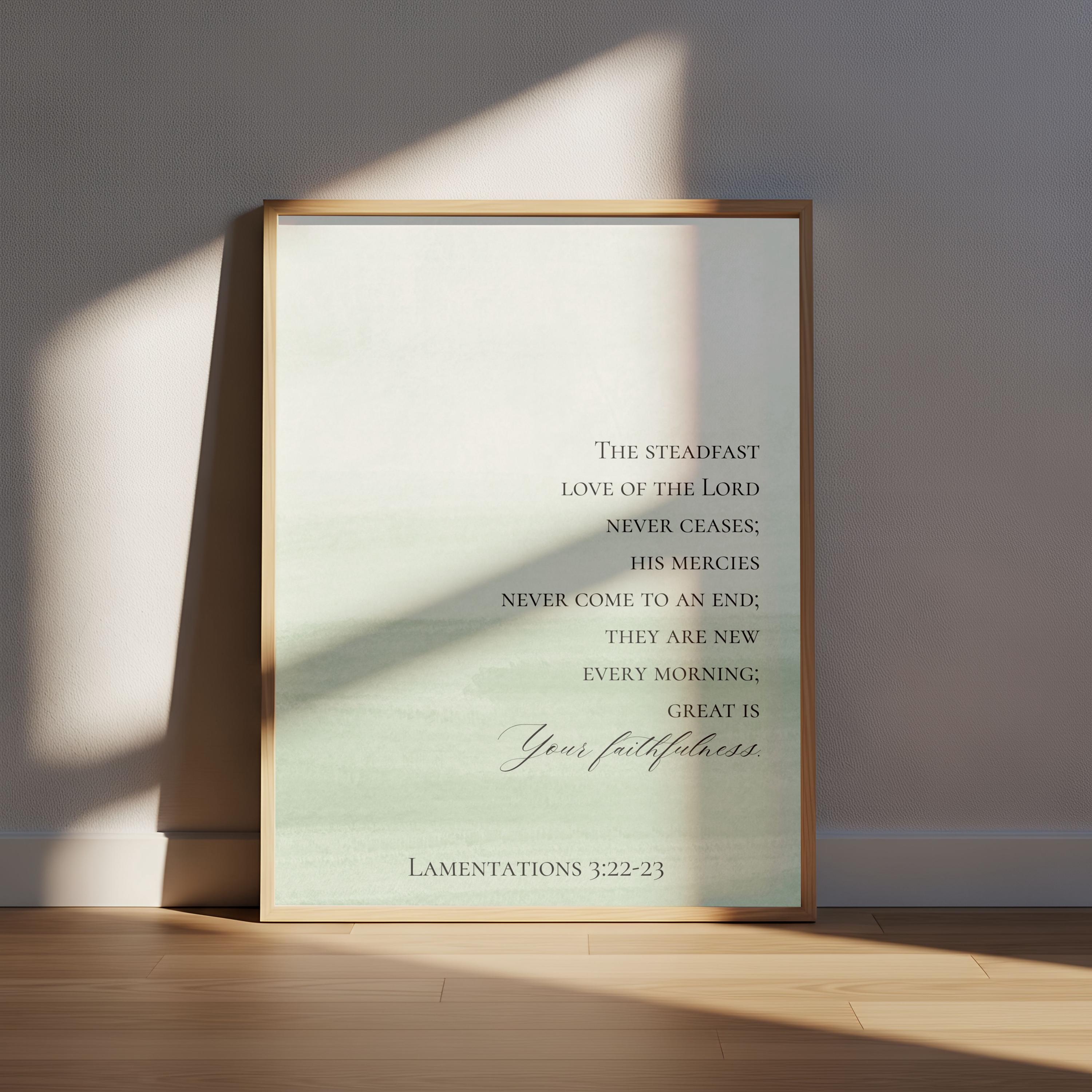 Lamentations 3:22-23 Scripture Print – Christian Watercolor Wall Art ...