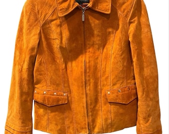 Vintage Adler Collection Leather Suede Burnt Orange Jacket Size Large Women's