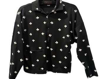 Seltene VTG 80er Jahre Elisabeth de Senneville Computer Cursor Quarter Zip Jacke Sz Small