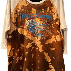 Vintage Black Sabbath Tultex 3/4 Sleeve Tie Dye T-Shirt Size XL "Mob Rules"