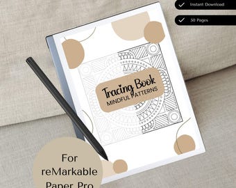 Tracing Book for reMarkable Paper Pro | Mindful Tracing Patterns | Templates for reMarkable | Tracing Book | reMarkable Drawing | Eink