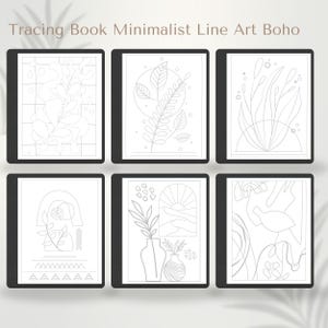 Digital tracing book for Kindle Scribe with 50 pages of minimalist boho line art. Includes abstract shapes, hands, faces, and leaves designs. Perfect for stylus tracing, digital drawing, and mindfulness. Reusable high-resolution PDF for e-ink tablets. Ideal for boho art lovers, creative focus, and relaxing sketch practice. Upload easily via Send to Kindle and enjoy paperless digital art. Instant Download, Kindle Scribe Tracing Book, Kindle Scribe Templates