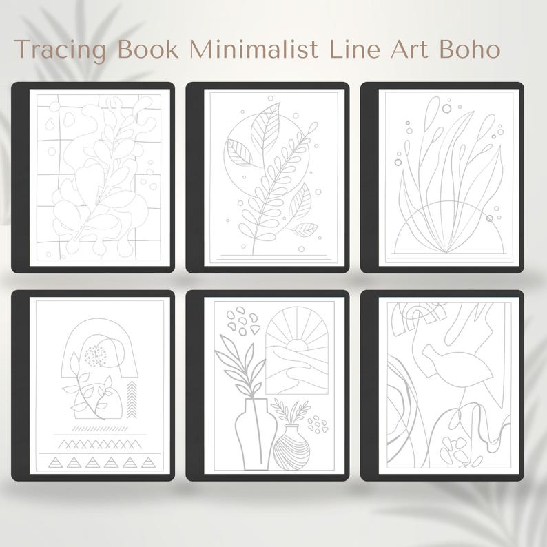Digital tracing book for Kindle Scribe with 50 pages of minimalist boho line art. Includes abstract shapes, hands, faces, and leaves designs. Perfect for stylus tracing, digital drawing, and mindfulness. Reusable high-resolution PDF for e-ink tablets. Ideal for boho art lovers, creative focus, and relaxing sketch practice. Upload easily via Send to Kindle and enjoy paperless digital art. Instant Download, Kindle Scribe Tracing Book, Kindle Scribe Templates