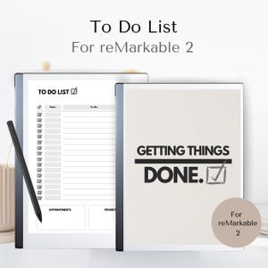 To Do List for reMarkable | Notes Templates | reMarkable 2 To Do Templates | GTD | Daily To Do Planner | Reusable Planner | Task Tracker