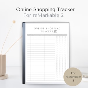Online Shopping Tracker for Remarkable 2 | Online Purchases tracker | Order Tracker | Shopping List | Order Tracker Template | PDF | Digital