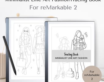 Tracing Book for reMarkable 2 | Minimalist Fashion Line Art | reMarkable Drawing | Coloring Book for reMarkable | Relaxation & Mindfulness