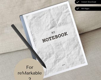 Notebook for reMarkable 2 | Digital Notebook | Note Templates | Eink Notebook | Hyperlinked Notebook | PDF Template | reMarkable Notes