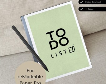 liste de choses à faire pour reMarkable | Notes remarquables | Modèles de tâches à faire ReMarkable Paper Pro | GTD | Agenda quotidien de tâches | Modèle réutilisable | Remarques