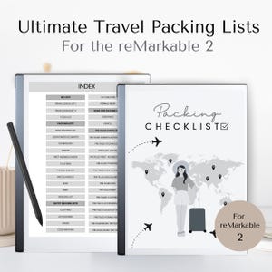 Travel Packing List for reMarkable 2 | Packing Checklist | Travel Essentials Checklist | Trip Packing List | Holiday Checklist |