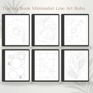 Digital tracing book for Kindle Scribe with 50 pages of minimalist boho line art. Includes abstract shapes, hands, faces, and leaves designs. Perfect for stylus tracing, digital drawing, and mindfulness. Reusable high-resolution PDF for e-ink tablets. Ideal for boho art lovers, creative focus, and relaxing sketch practice. Upload easily via Send to Kindle and enjoy paperless digital art. Instant Download, Kindle Scribe Tracing Book, Kindle Scribe Templates