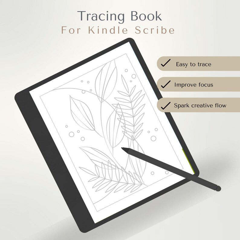 Digital tracing book for Kindle Scribe with 50 pages of minimalist boho line art. Includes abstract shapes, hands, faces, and leaves designs. Perfect for stylus tracing, digital drawing, and mindfulness. Reusable high-resolution PDF for e-ink tablets. Ideal for boho art lovers, creative focus, and relaxing sketch practice. Upload easily via Send to Kindle and enjoy paperless digital art. Instant Download, Kindle Scribe Tracing Book, Kindle Scribe Templates