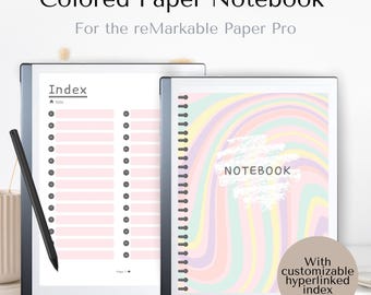 Color Paper Notebook for reMarkable Paper Pro | Colorful  To Do List for reMarkable | Meeting Notes | Task Tracker | Minimalist Aesthetic