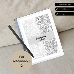 Tracing Book for reMarkable 2 | Floral Patterns | Tracing Book Flowers | Coloring Book reMarkable | Eink Tracing Book | reMarkable Drawing