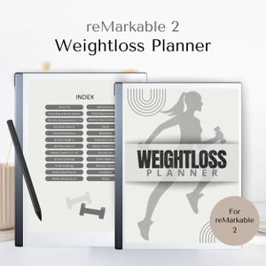 Agenda minceur pour reMarkable 2 | Bracelet d&#39;activité numérique | Planificateur de repas | Journal d&#39;entraînement | Modèle remarquable | Journal de perte de poids | PDF