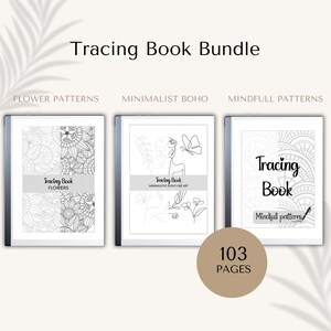 Bundle Tracing Books for reMarkable 2 | Flower Patterns | Minimalist Boho Line Art | Mindful Patterns | Coloring Book for reMarkable | Eink
