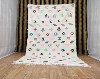 Home Decor - Bohemian Decoration - Sabra Moroccan Rugs - Artistic Living Rooms - Handwoven Wool Rug -  Moroccan Narrow Runner Rug - Cozy Rug