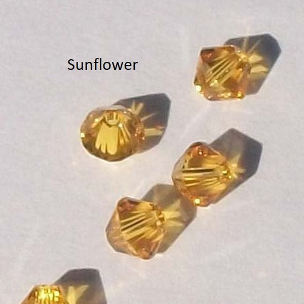 Clearance 3mm Swarovski elements Crystal Beads BICONE 5328 crystal beads SUNFLOWER (yellow) -- 48 pieces