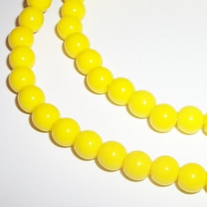 Preciosa Czech glass druk opaque ROUND beads supply Yellow---  Full strand - Available 4mm, 6mm  8mm 10mm jewelry supplies craft supplies