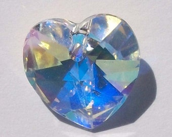 Clearance 10mm Swarovski Crystal Bead HEART Pendant crystal heart Style 6228 CRYSTAL AB -- 2 pieces