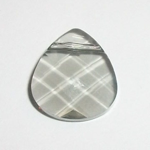 Clearance - 15mm Swarovski Crystal Pendant  Flat Briolette 6012 Crystal Pendant Black Diamond - 1 piece