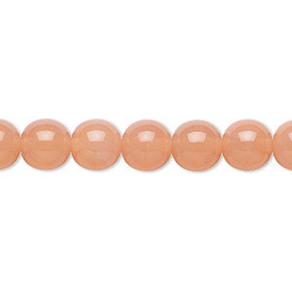 Preciosa Czech druk glass round beads Translucent Pink Opal -- Available in 4mm, 6mm, 8mm and 10mm Full strand