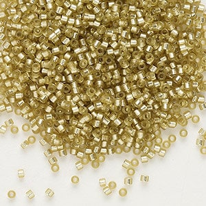 Clearance 11/0 Seed beads Delica glass seed beads for jewelry making -- Silver Lined Frosted Jonquil --  5 gram package