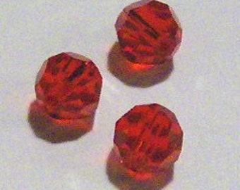 Crystal Passions beads ROUND style 5000 Crystal Beads Light SIAM (red) -- Available in 4mm, 6mm or 8mm