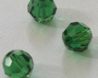 Clearance - 4mm Swarovski Crystal Beads Round Crystals style 5000 Dark Moss Green - 12 pieces