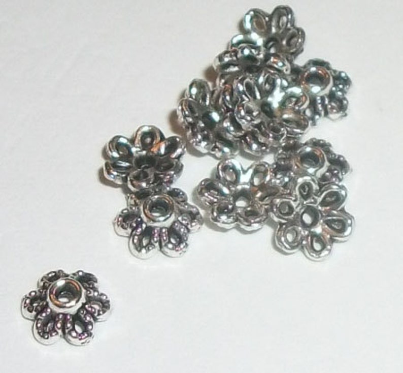 Bead Caps Antique Silver Plated Pewter Bead Caps 6mm for Etsy