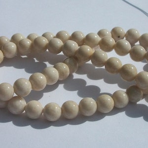 Clearance Riverstone,  Gemstone Rounds hand cut 1 strand  NATURAL (coated) -- Available in 4mm, 6mm, 8mm, 10mm and 12mm