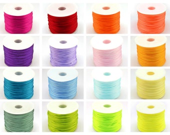 1mm Nylon SATIN Cord Mousetail DIY Silk Chinese Knot Shamballa Rattail Nylon Macrame Knotting  Beading String Thread by the yard