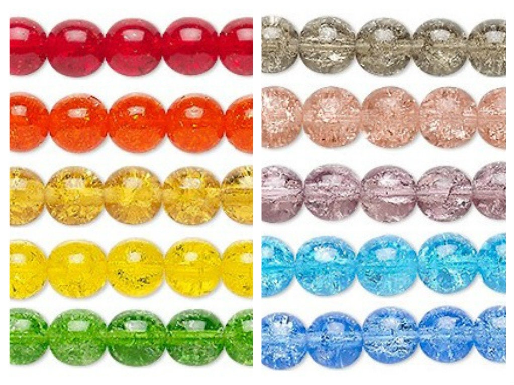 Glass Beads Bulk Blue Glass Beads-10pcs Two-color Silver Foil Glass Beads  Jewelry Accessories 