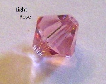 Crystal Passions crystal beads BICONE style 5328 crystal beads Light ROSE (pink)  -- Available in 3mm, 4mm, 5mm, 6mm and 8mm