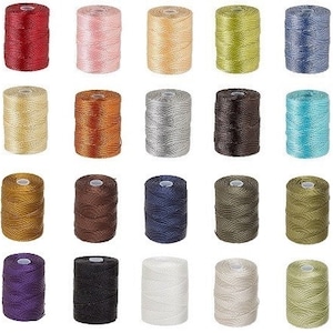C-lon nylon 3 ply twisted thread 0.5mm diameter 92 yard spool Choose Color -- 22 Different Colors!
