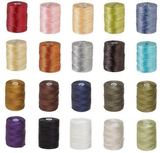 C-lon nylon 3 ply twisted thread 0.5mm diameter 92 yard spool Choose Color -- 22 Different Colors!
