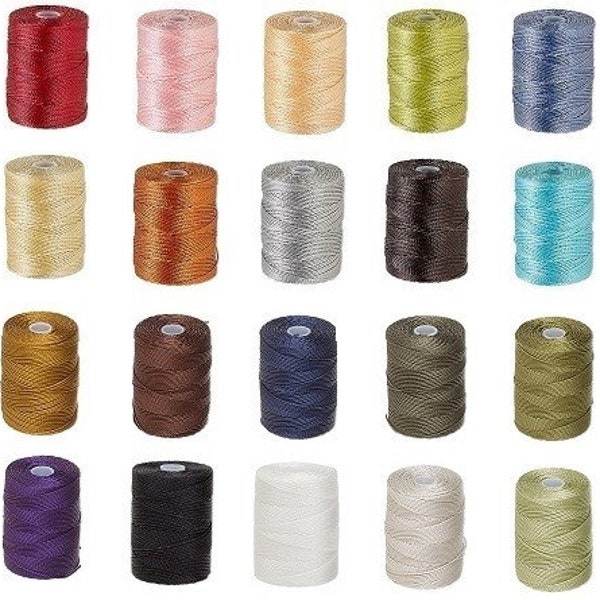 C-lon nylon 3 ply twisted thread 0.5mm diameter 92 yard spool Choose Color -- 22 Different Colors!