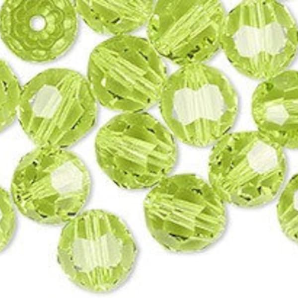 Crystal Passions beads Round style 5000 Crystal elements Citrus Green  Available in  4mm, 6mm and 8mm