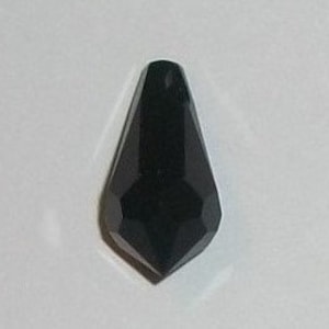 Clearance Sale - 15mm Swarovski Crystal Pendant  TEARDROP style 6000 Crystal Bead  Jet black