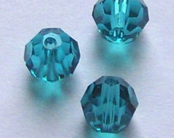 Crystal Passions beads Round Crystal elements Beads style 5000 BLUE ZIRCON --  6mm