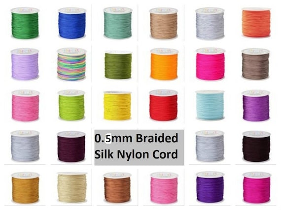 0.5mm Braided Nylon Cord Silk Chinese Knotting Cord Macrame Thin