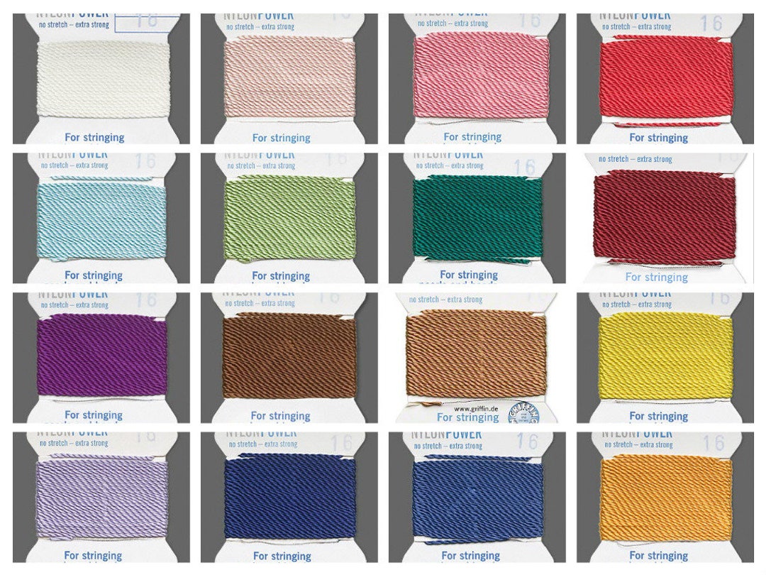 Nylon Thread Variations 2 Yards Griffin Nylon Thread All Colors All Sizes #0 #1 #2 #3 #4 #5 #6 ...