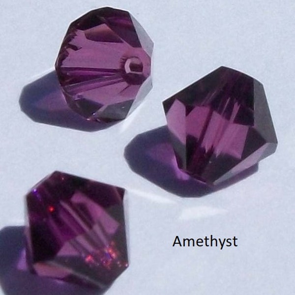 Crystal Passions crystal beads Amethyst (purple) crystal bicones Available in 3mm, 4mm, 5mm, 6mm and 8mm