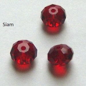 Crystal Passions beads Rondelle SPACER style 5040 Crystal elements SIAM red  -- Available in 2 sizes 6mm and 8mm
