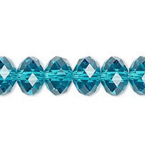 Crystal Passions beads Rondelle SPACER style 5040 Crystal elements Blue Zircon  - Available in 4mm 6mm and 8mm