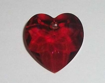Swarovski Heart Pendant crystal bead 18mm HEART -- RED MAGMA style 6215 - 1 piece