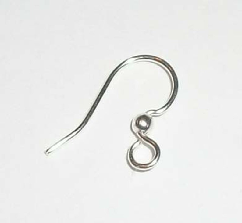 13.5mm Stainless steel fishhook earwire w/ ball and loop 21 Gauge Silver finished Gold finished 50 pieces or 25 pairs image 1